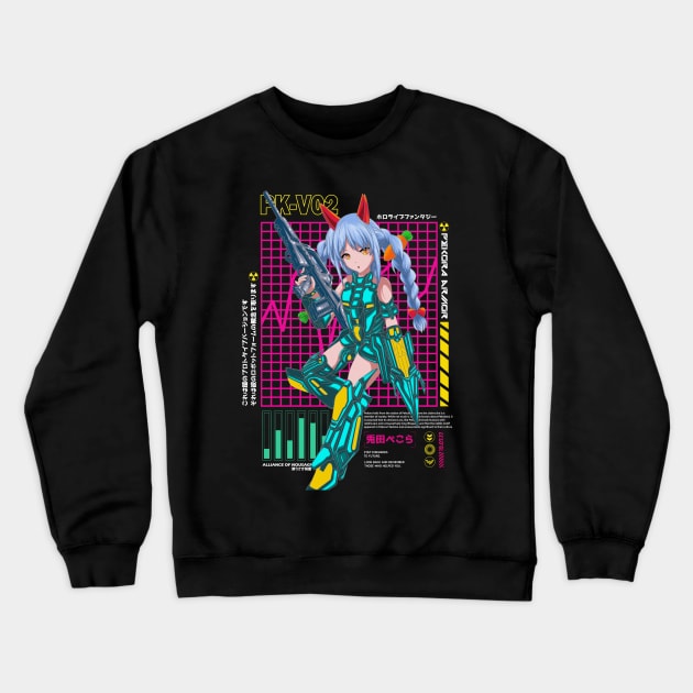 Hololive Japan Usada Pekora Mecha Armor Crewneck Sweatshirt by Waifuku Merch